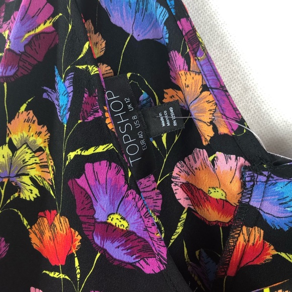 Topshop floral jump suit wile leg spaghetti straps - Picture 6 of 8